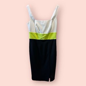Vince Camuto New Pencil Black/Neon Dress Sz 4